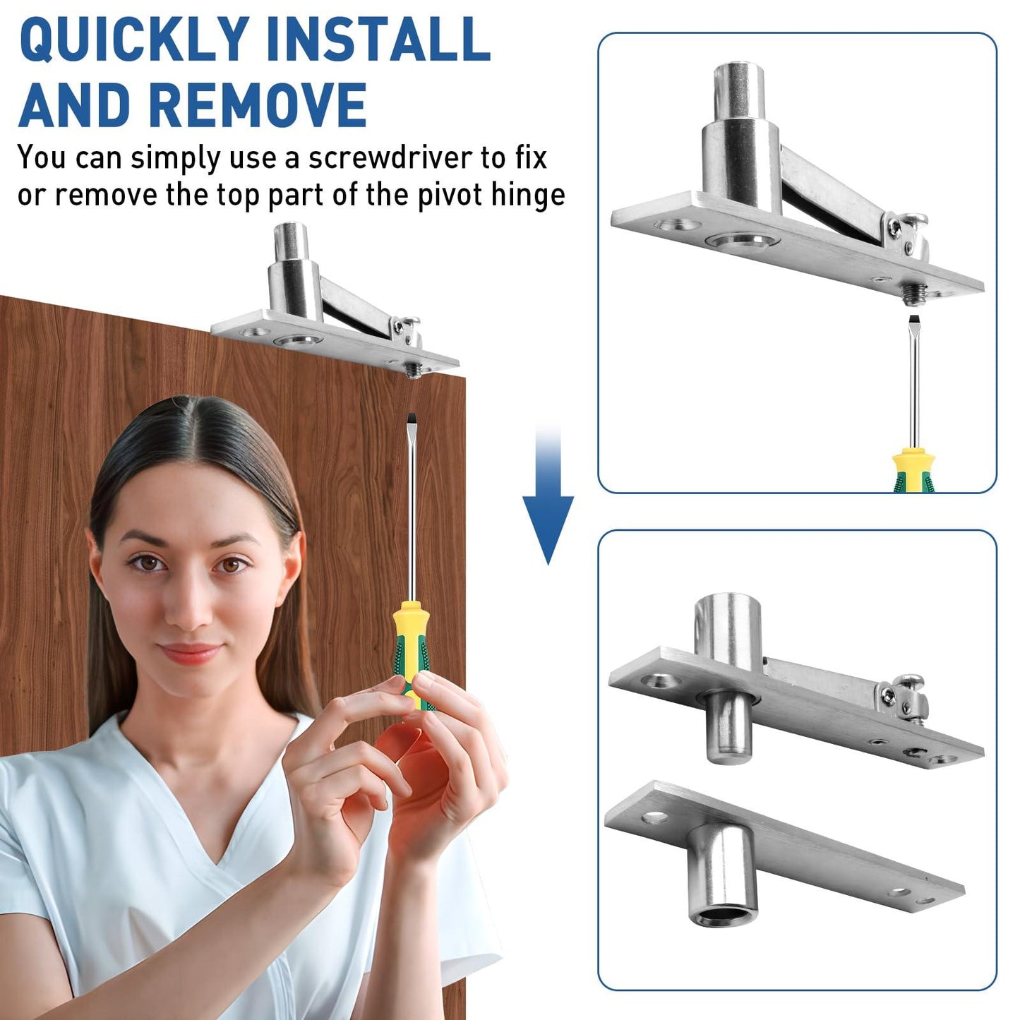 TamBee Hidden Bookcase Hinges with Spring Latch Lock and Cable - TamBee