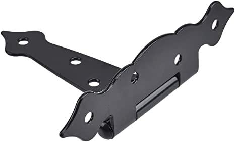 TamBee 5inch Strap Hinges Shed Door Hinges Barn Door Hinges Heavy Duty Gate Hinges for Wooden Fences Decorative Classic Hinges Black with Screws - TamBee