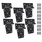 TamBee 3.5 inch Black Door Hinges Shed Hinges Square Barn Hinges Heavy Duty Gate Hinges T Hinges Barn Storage Shed Gate Black Finish with Screws - TamBee