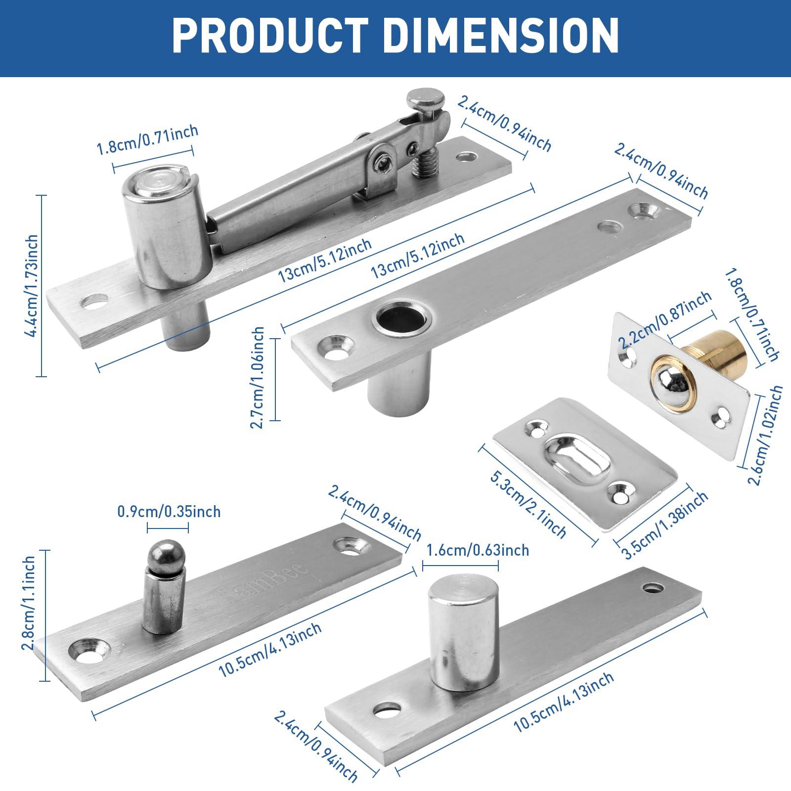 TamBee Pivot Door Hinge Hidden Door Hinges for Secret Door 304 Stainless Steel Hidden Bookcase Hinges with Door Ball Catch - TamBee