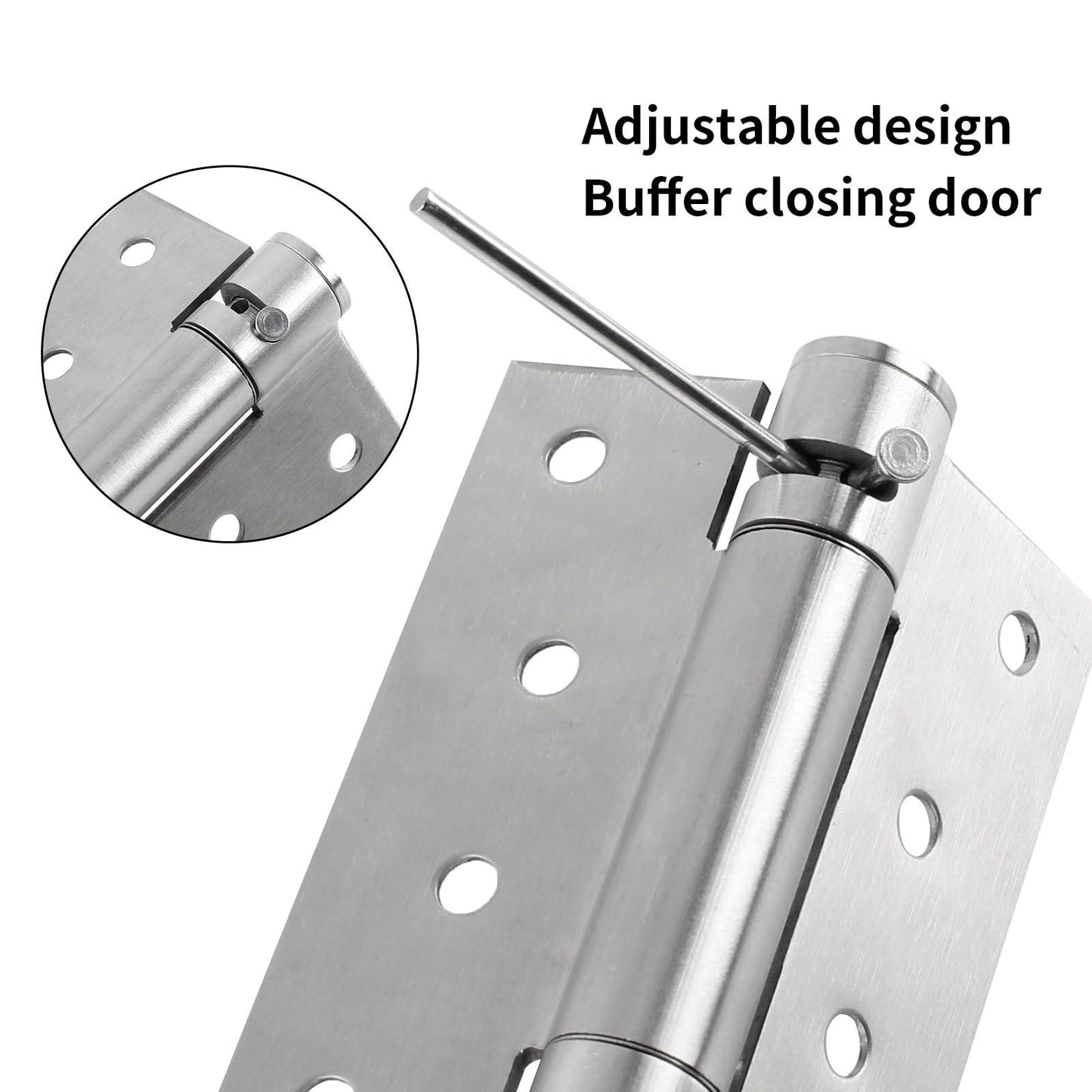 TamBee Auto Close Door Hinges Detent Spring Loaded Hinges Self Closing Door Hinge Adjustable Door Hinge Anti Slam Door Hinge Fire Door Hinge 90 Degree Positioning with Hold Open 4 inch 2PCs - TamBee