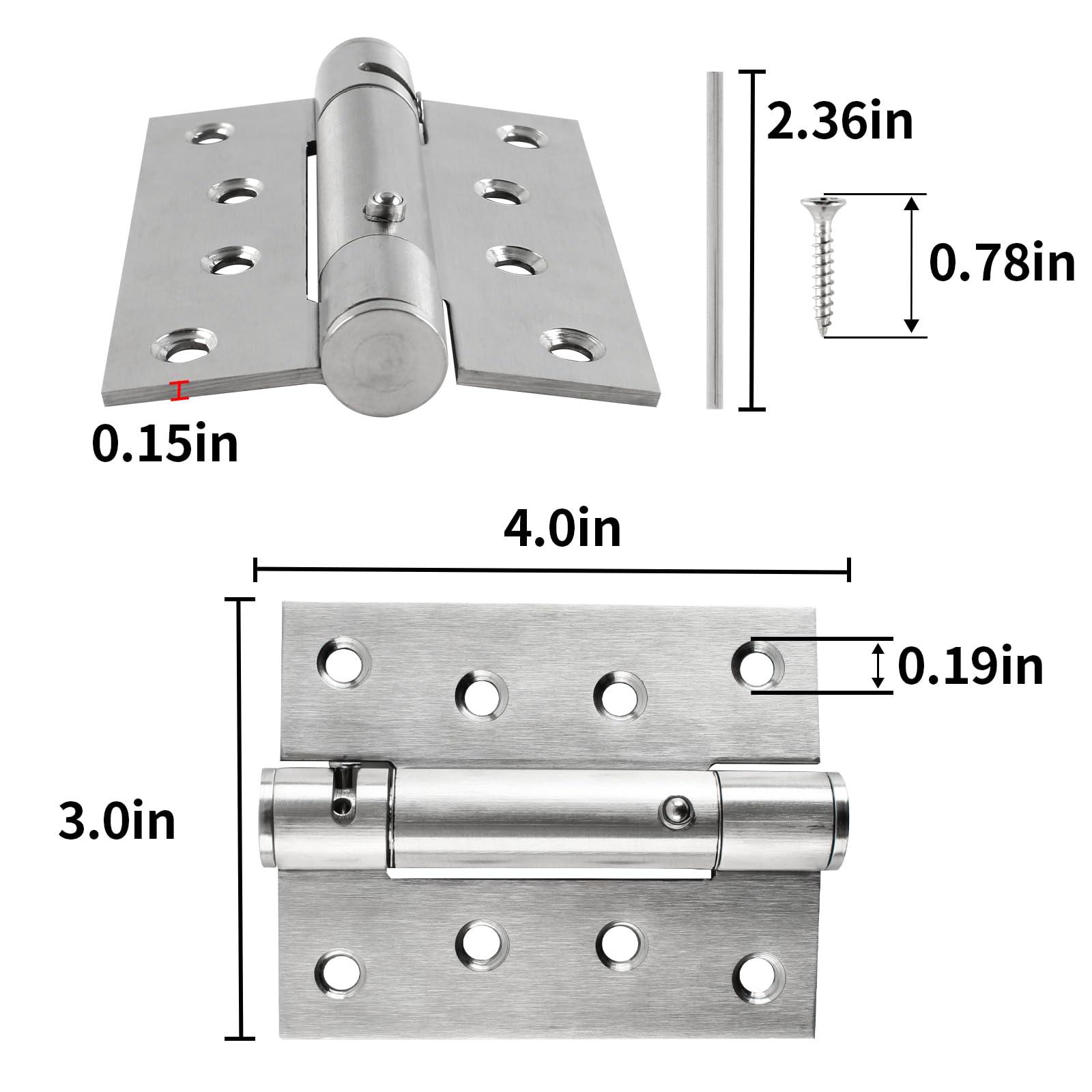 TamBee Auto Close Door Hinges Detent Spring Loaded Hinges Self Closing Door Hinge Adjustable Door Hinge Anti Slam Door Hinge Fire Door Hinge 90 Degree Positioning with Hold Open 4 inch 2PCs - TamBee