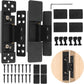 TamBee Hidden Door Hinges 5 inch, 304 Stainless Steel, Heavy Duty Invisible Hinges, Silent 110° Opening, 88 Lb Load Capacity, Ultra - Thin 3D Adjustable Concealed Hinges for Secret Doors (2pcs) - TamBee