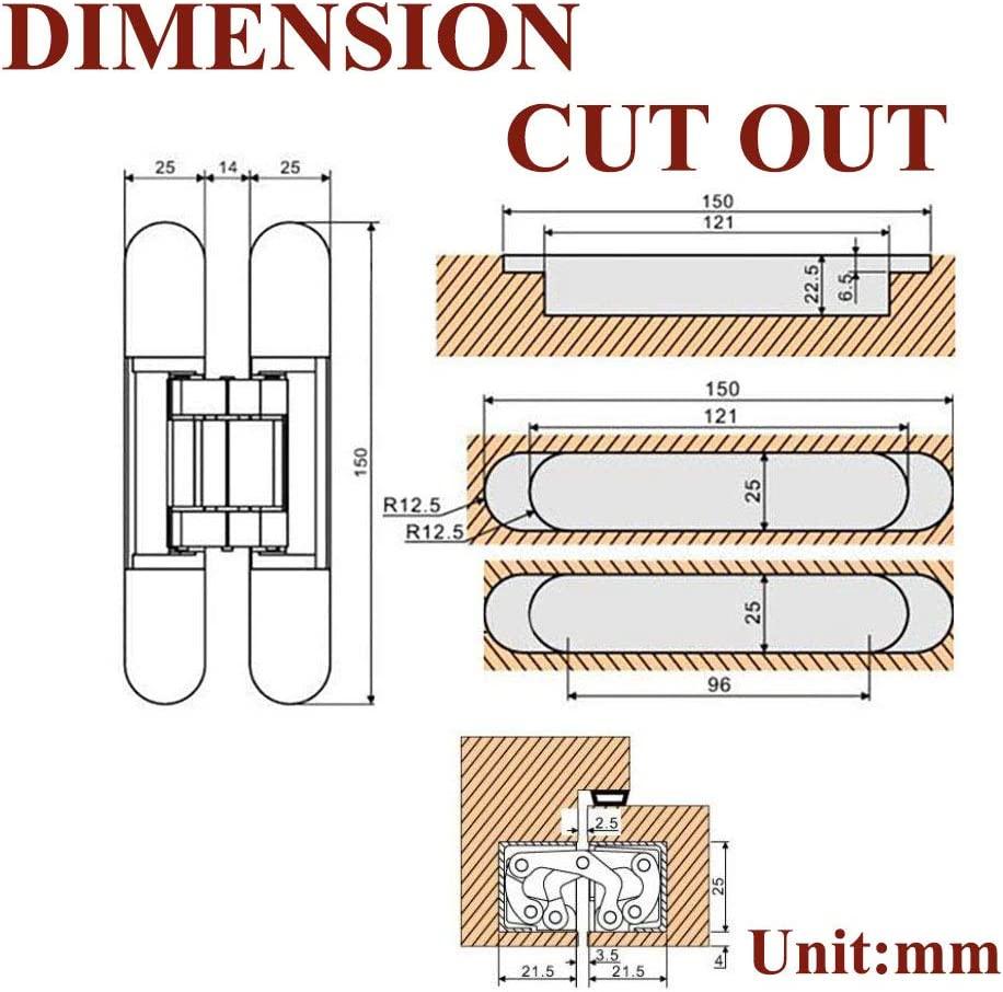 TamBee Hidden Door Hinges for Secret Door 6 Inch - TamBee