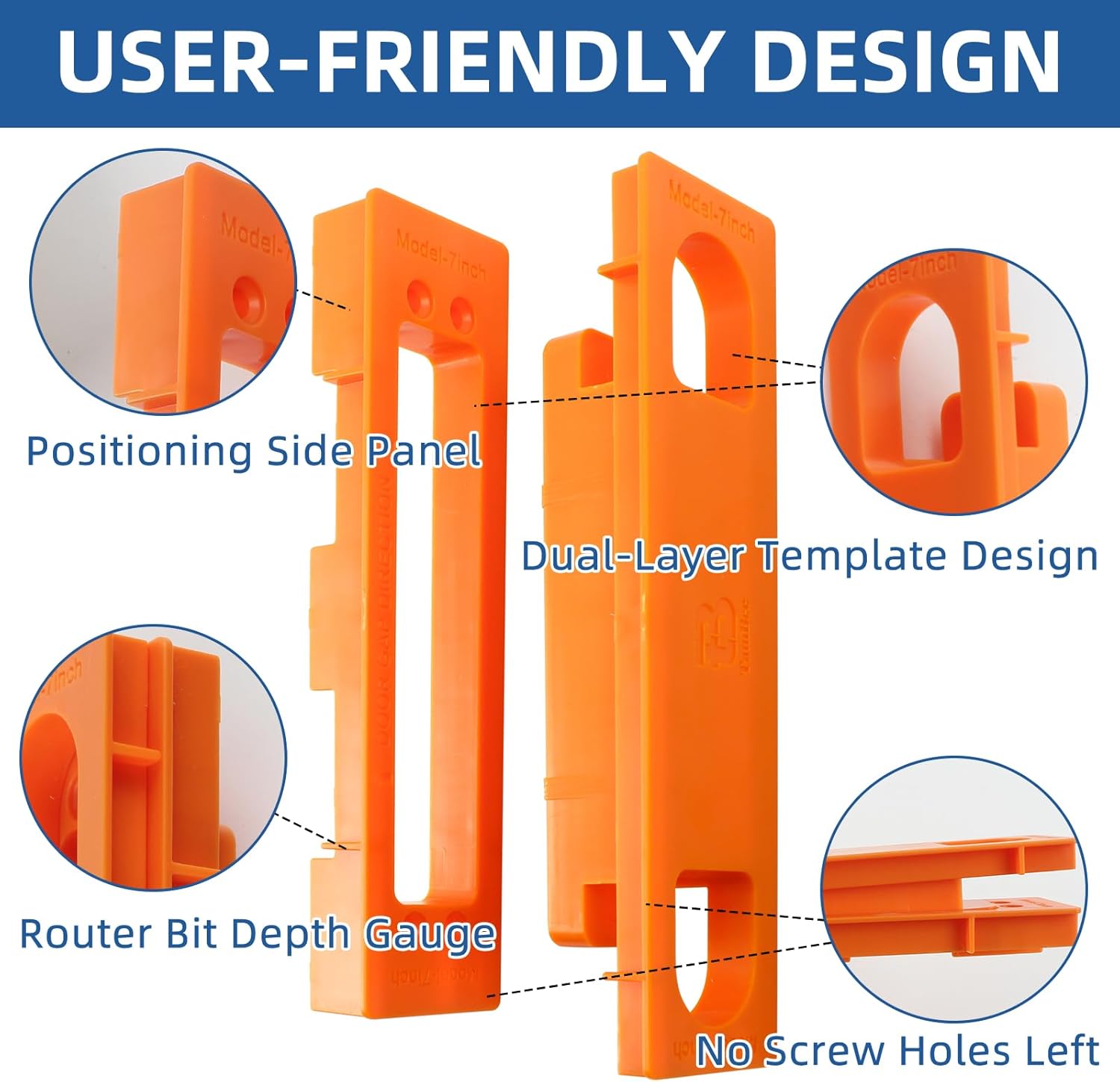 TamBee Hidden Hinge Template Invisible Hinge Router Guide Template for TamBee Hidden Door Hinge Installation Kit, Lightweight & Reusable Design - TamBee
