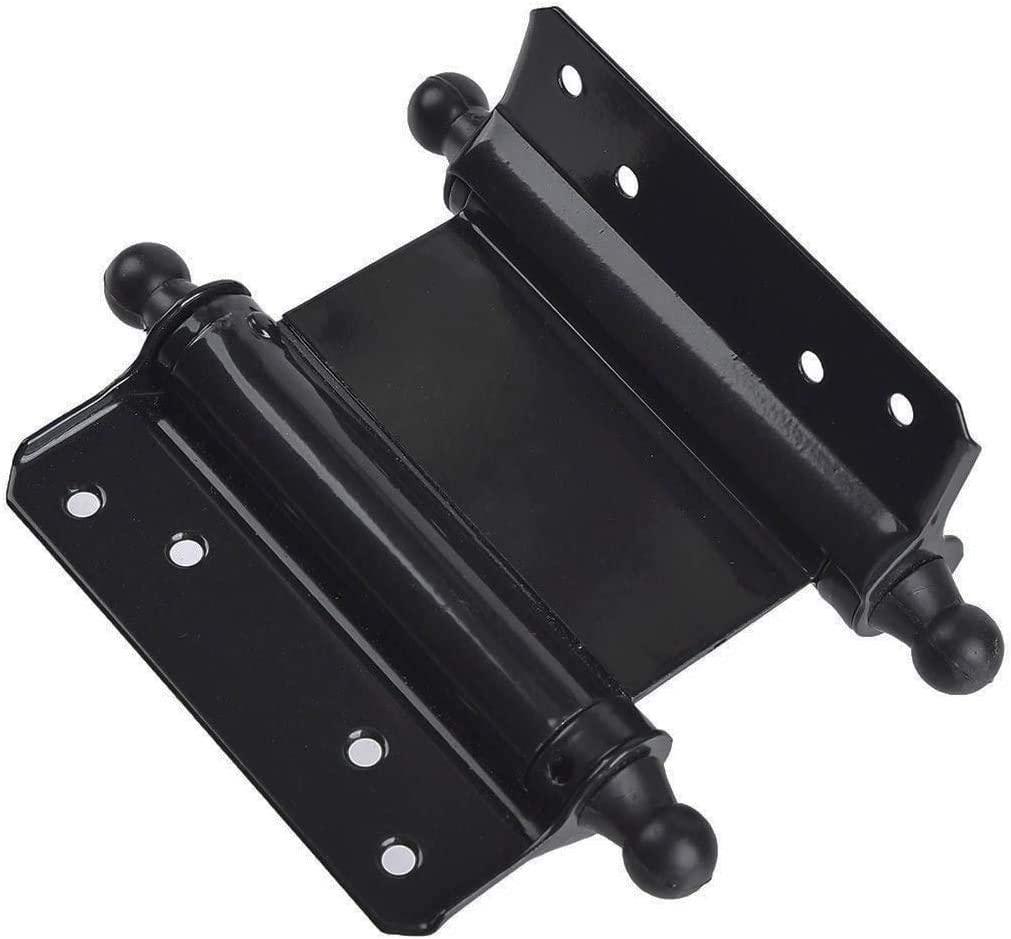 TamBee 4inch Double Action Hinge Saloon Door Hinges Swinging Door Hinge Heavy Duty Self Closing Black Steel Hinges with Screws - TamBee