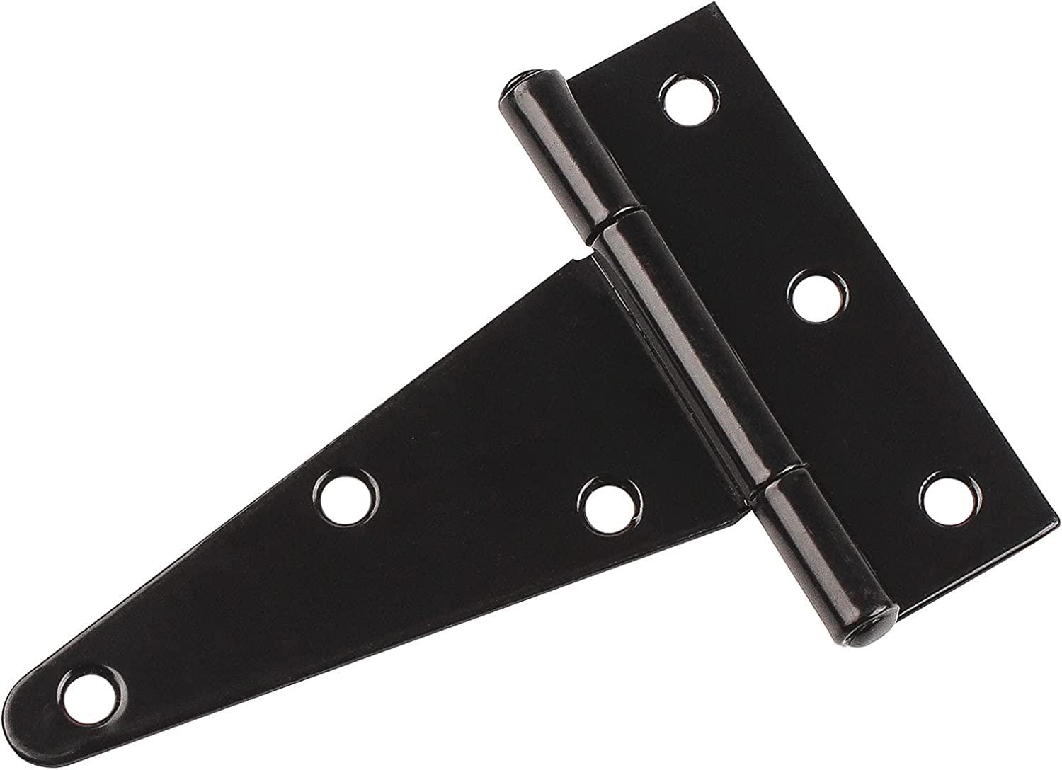 T Tulead Door Hinges Iron Strap Hinges Gate Hinges 4-Inch Shed Hinges Pack  of 4 with Mounting Screws